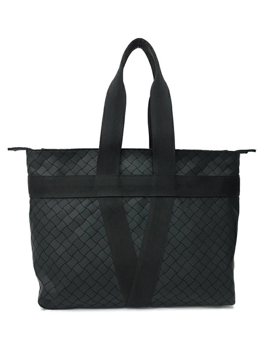 Bottega Veneta Rubber Tote Bag Intrecciato ribbon Black